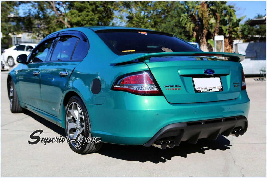 Installed View - Ford Falcon FG Sedan: Shark Fin Rear Bumper Diffuser - Twin Exhaust Outlet (XT / XR6 / XR8 / G6)