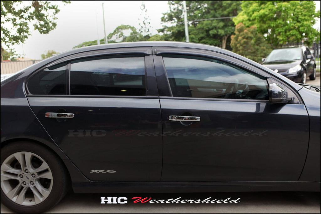 Installed View - Ford Falcon FPV FG FGX Sedan (2008-2016): Premium Window Visors