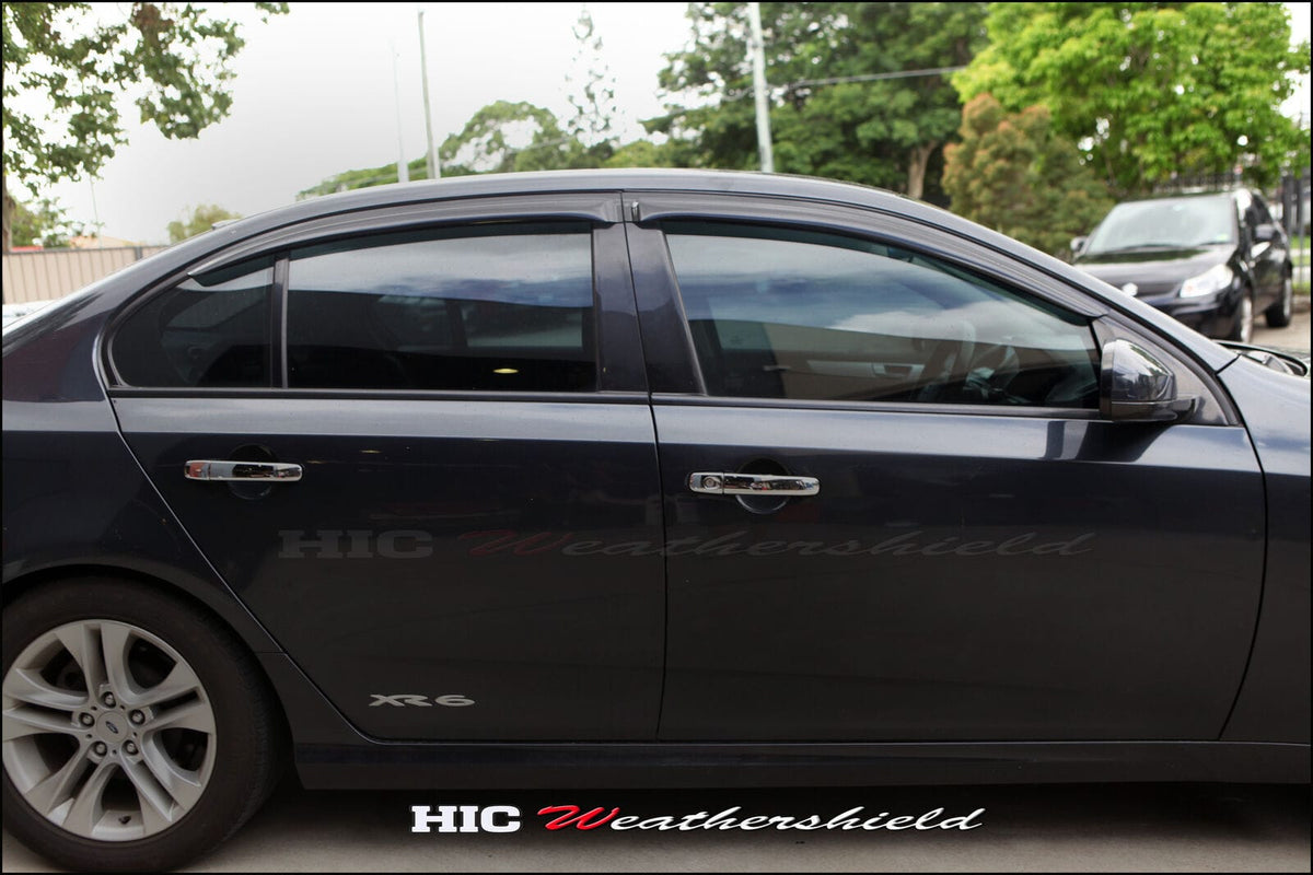 Installed View - Ford Falcon FPV FG FGX Sedan (2008-2016): Premium Window Visors