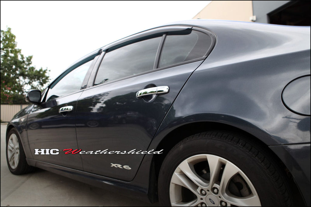 Installed View - Ford Falcon FPV FG FGX Sedan (2008-2016): Premium Window Visors