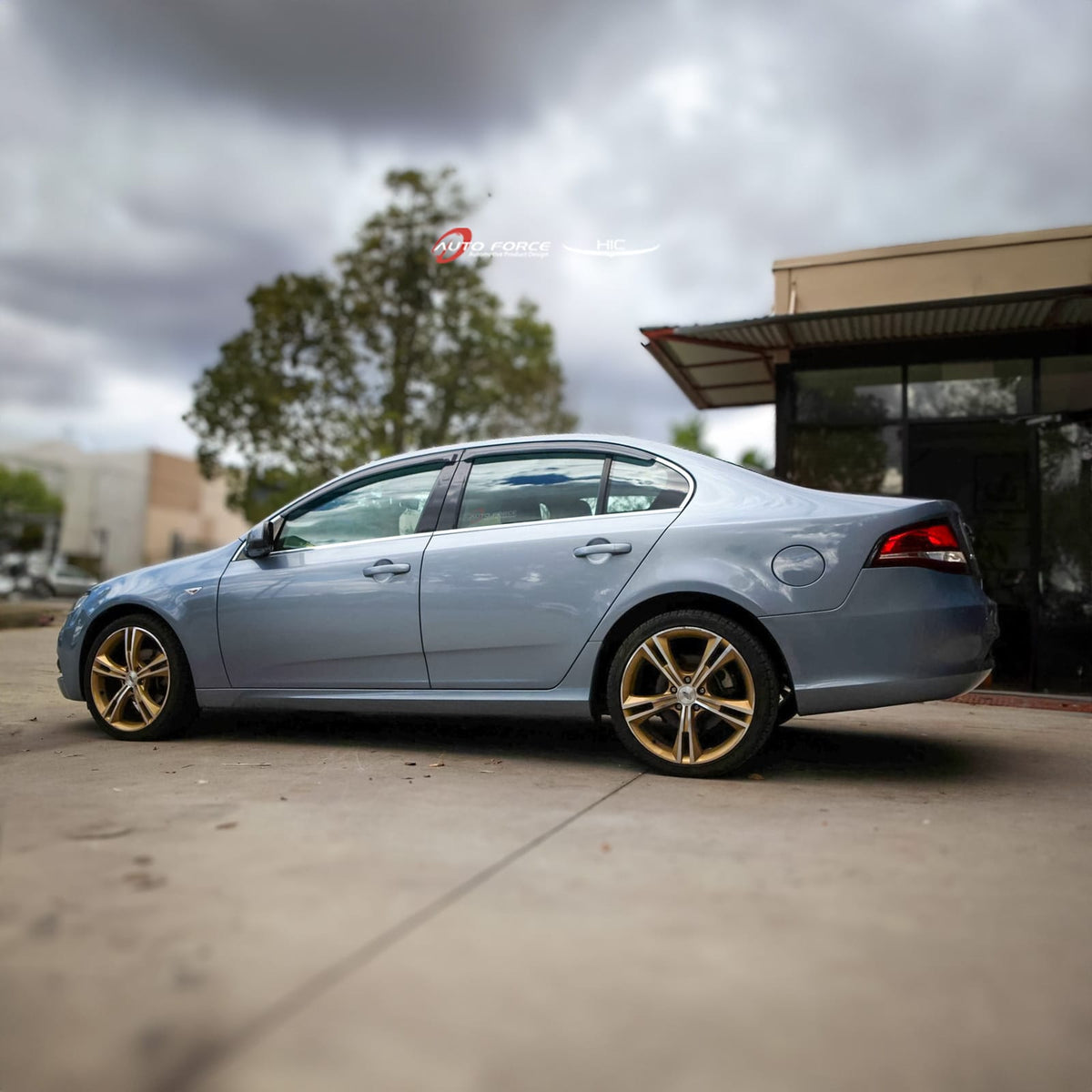 Installed View - Ford Falcon FPV FG FGX Sedan (2008-2016): Premium Window Visors