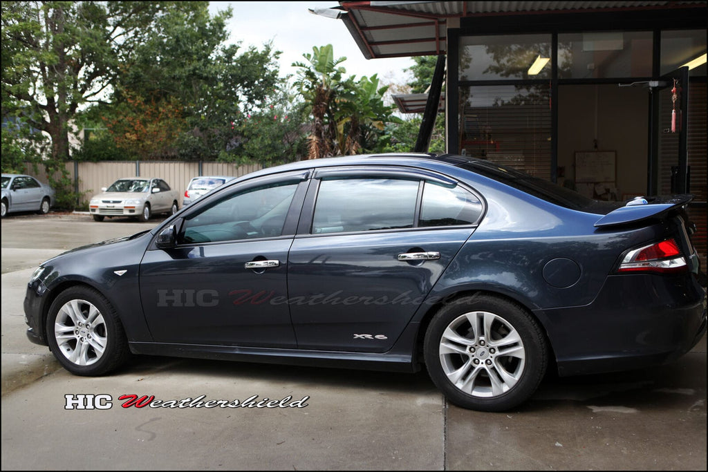 Installed View - Ford Falcon FPV FG FGX Sedan (2008-2016): Premium Window Visors