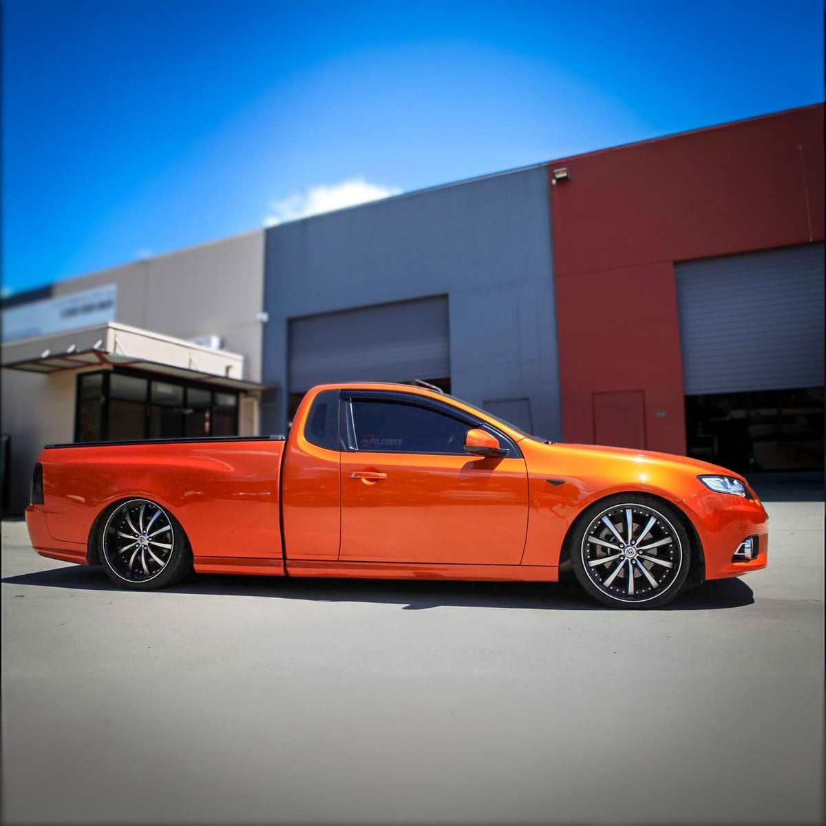 Installed View - Ford Falcon FPV FG Ute (2008-2016): Premium Window Visors
