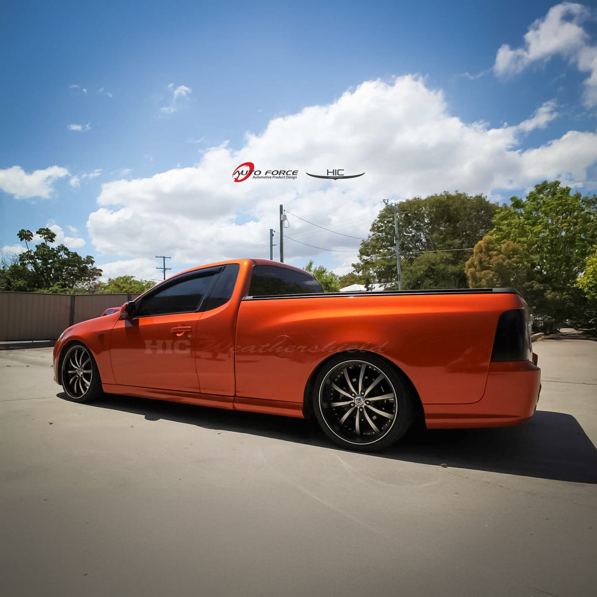 Installed View - Ford Falcon FPV FG Ute (2008-2016): Premium Window Visors