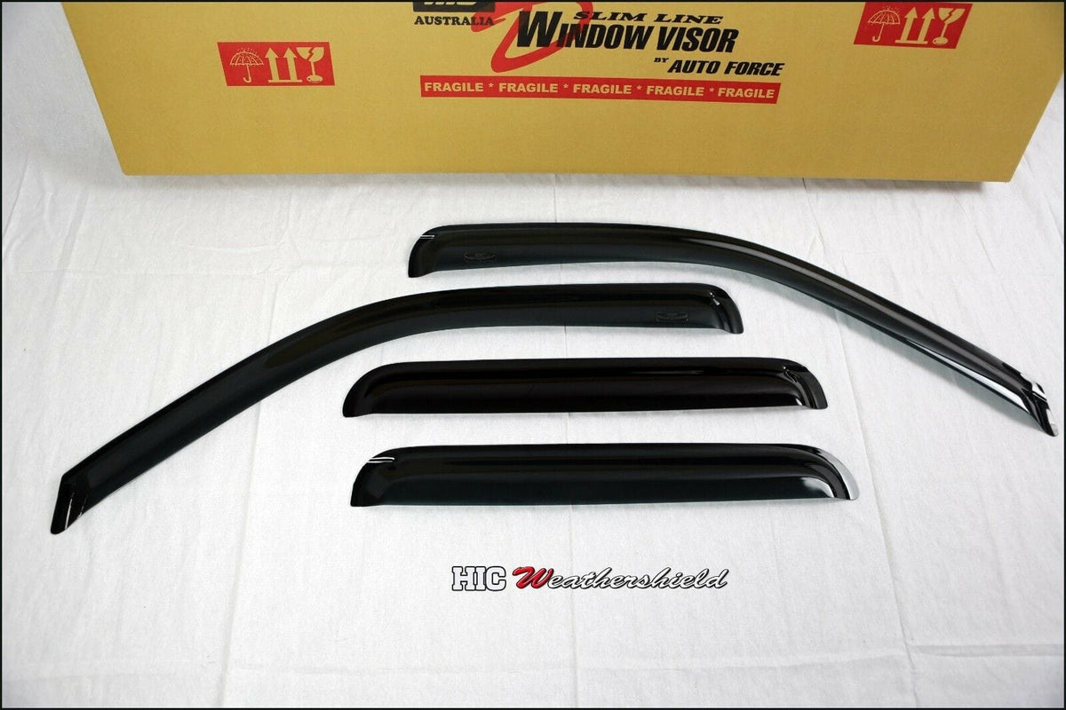 Installed View - Ford Ranger PJ PK Dual Cab (2006-2011): Premium Window Visors
