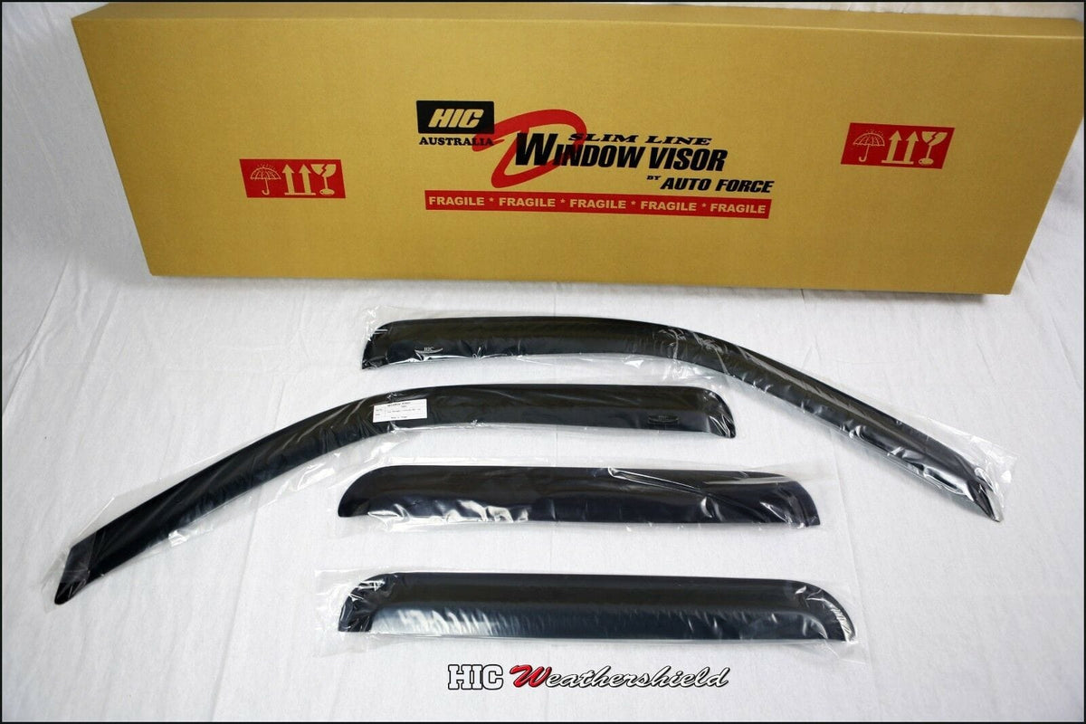 Installed View - Ford Ranger PJ PK Dual Cab (2006-2011): Premium Window Visors