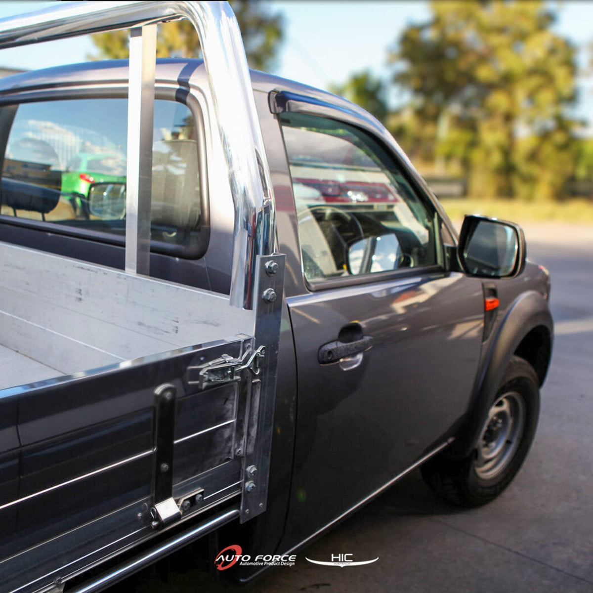 Installed View - Ford Ranger PJ PK Single Cab (2006-2009): Premium Window Visors