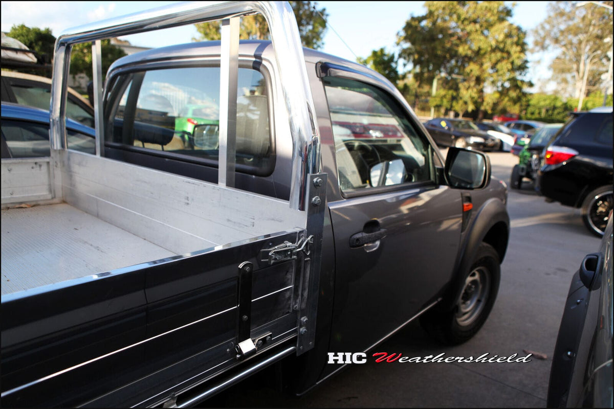 Installed View - Ford Ranger PJ PK Single Cab (2006-2009): Premium Window Visors
