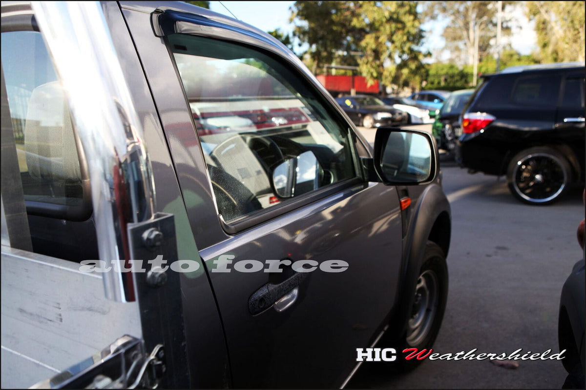 Installed View - Ford Ranger PJ PK Single Cab (2006-2009): Premium Window Visors