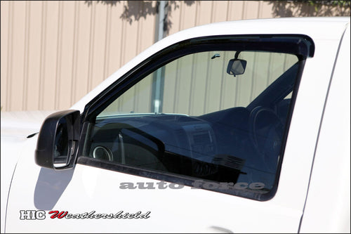 Installed View - Ford Ranger PJ PK Single Cab (2006-2009): Premium Window Visors
