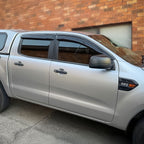 Installed View - Ford Ranger PX (2012-2022): Premium Window Visors