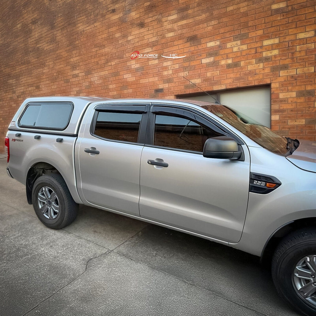 Installed View - Ford Ranger PX (2012-2022): Premium Window Visors