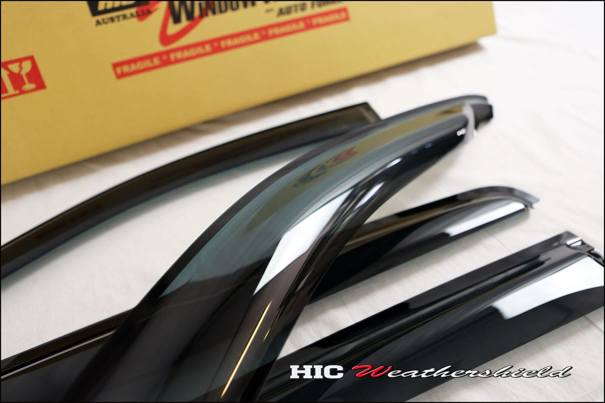 Installed View - Ford Ranger PX (2012-2022): Premium Window Visors
