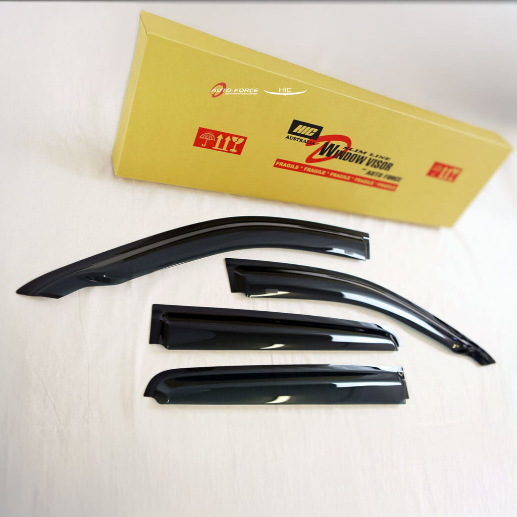 Installed View - Ford Ranger PX (2012-2022): Premium Window Visors