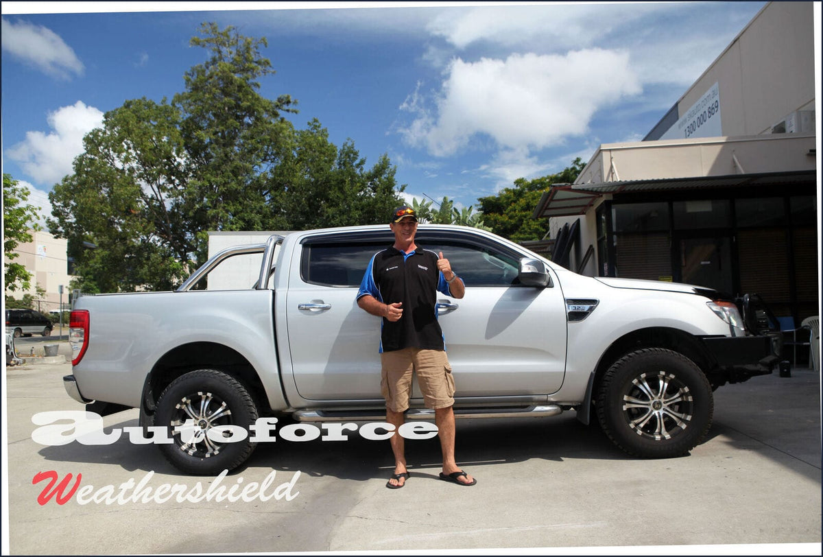 Installed View - Ford Ranger PX (2012-2022): Premium Window Visors
