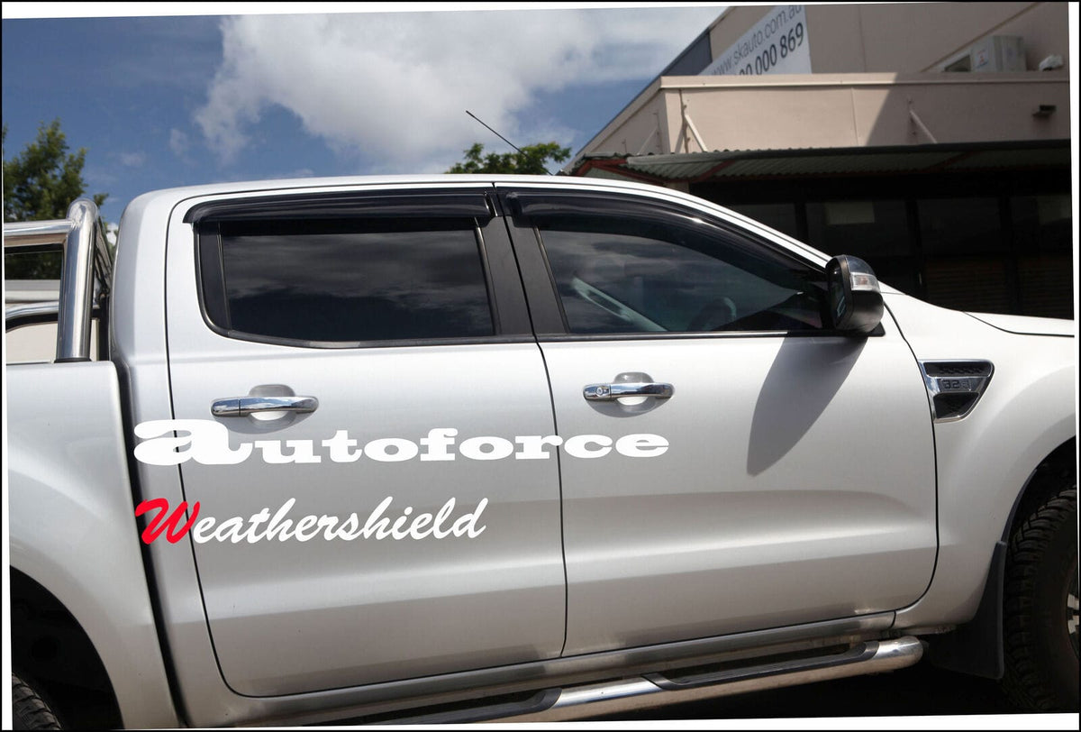 Installed View - Ford Ranger PX (2012-2022): Premium Window Visors