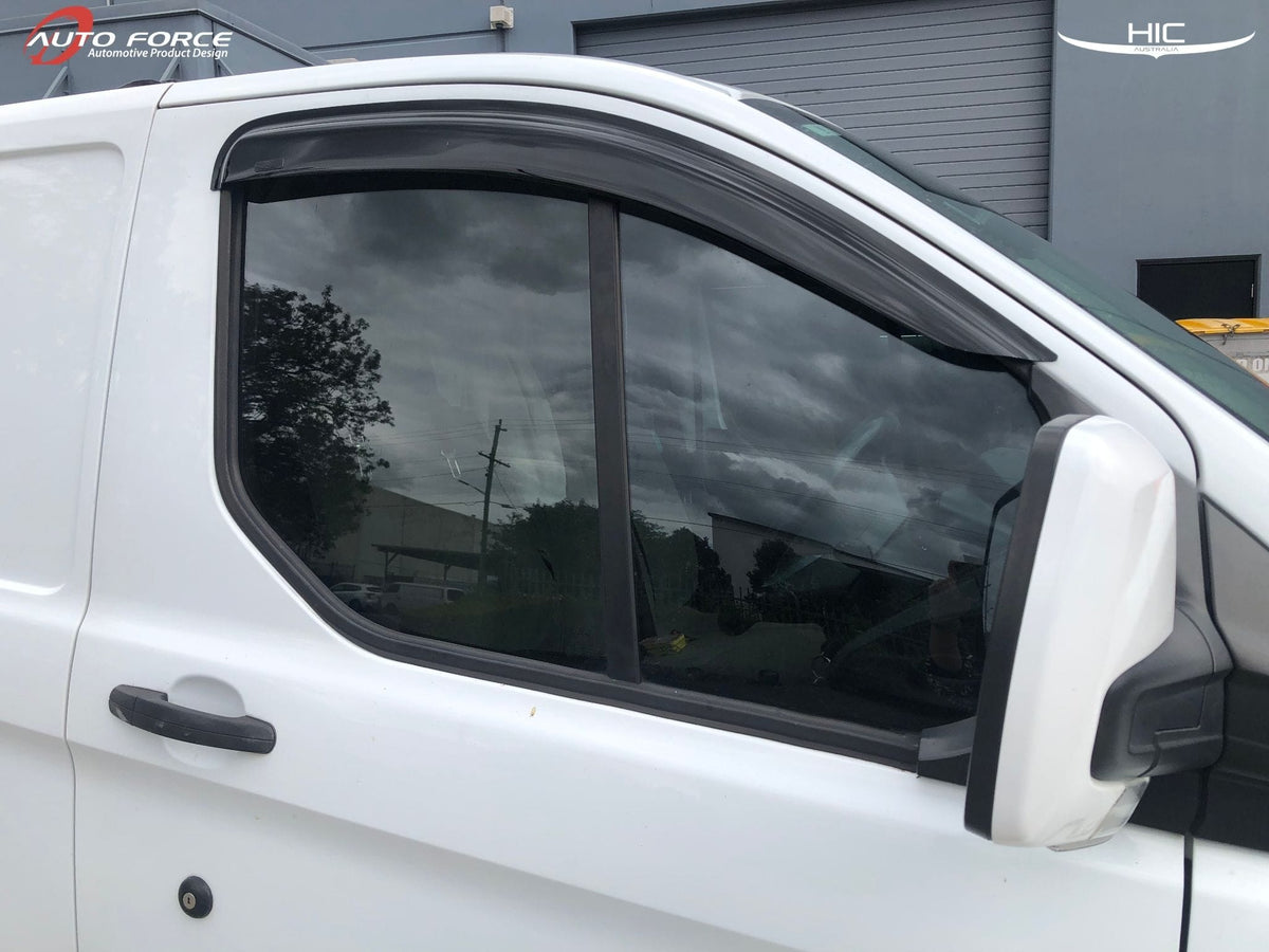 Installed View - Ford Transit Custom (2012-2023): Premium Window Visors