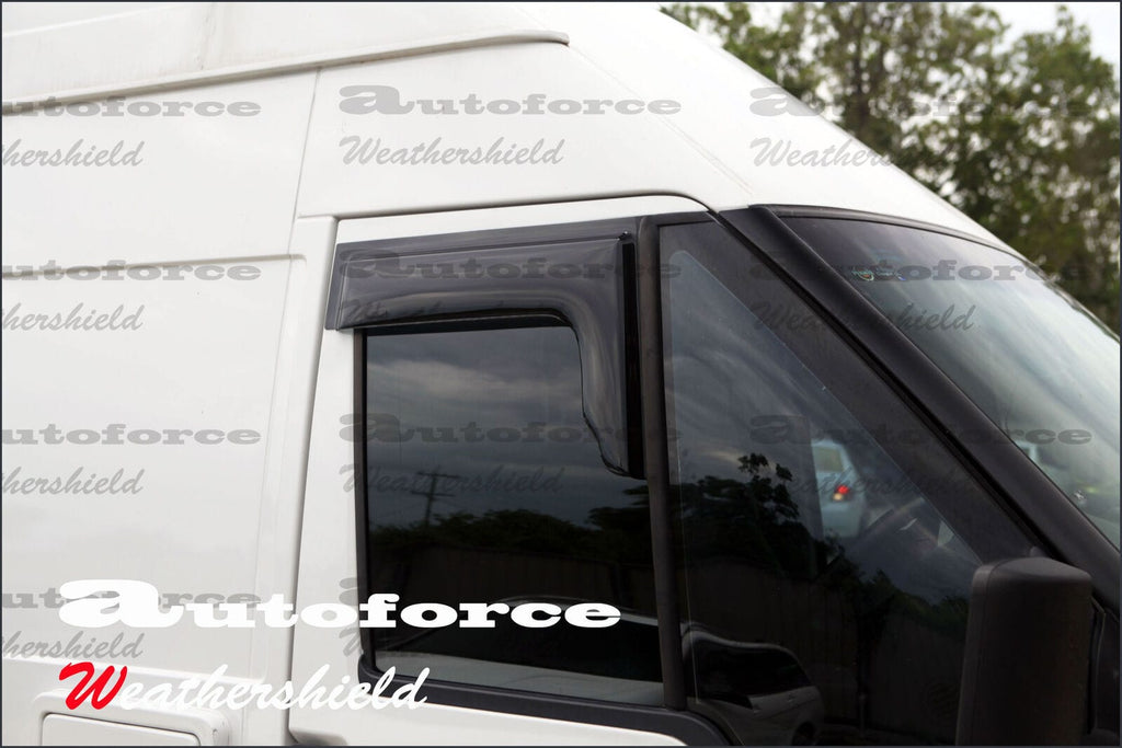 Installed View - Ford Transit Van (2000-2013): Front Window Visors