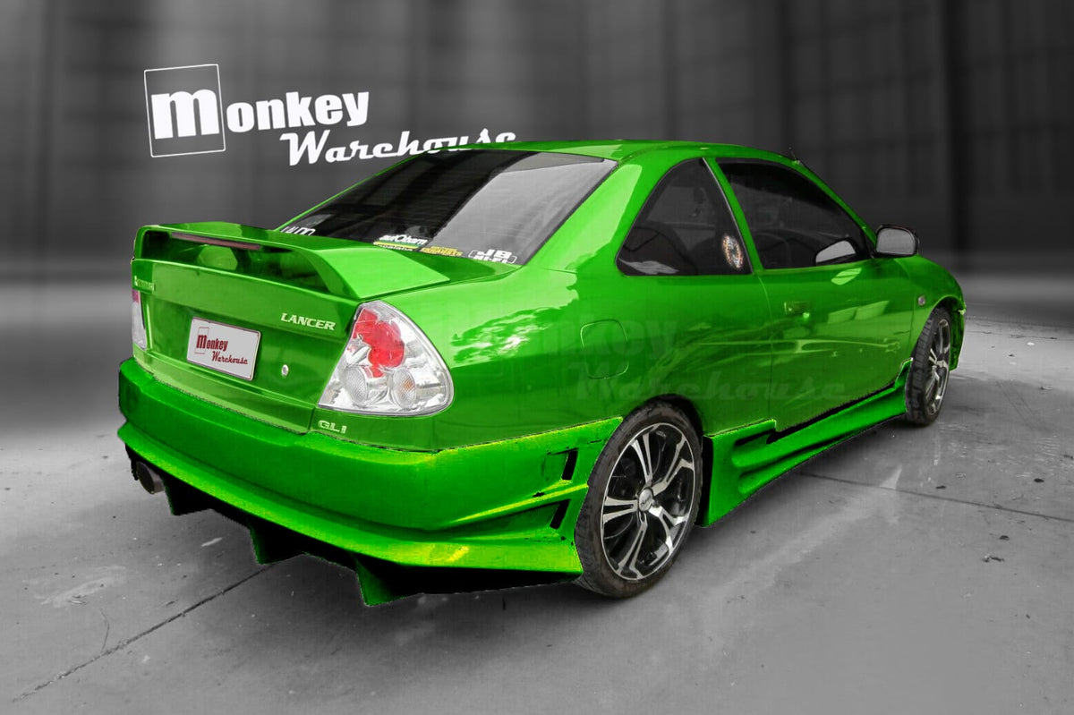 Installed View - Mitsubishi Lancer CE Coupe: Bomex Style Side Skirts