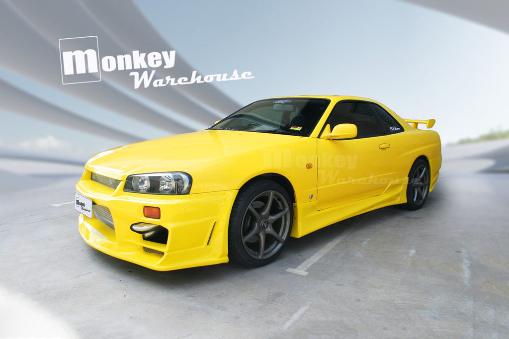 Installed View - Nissan Skyline R34 Coupe: Bomex Style Rear Bumper