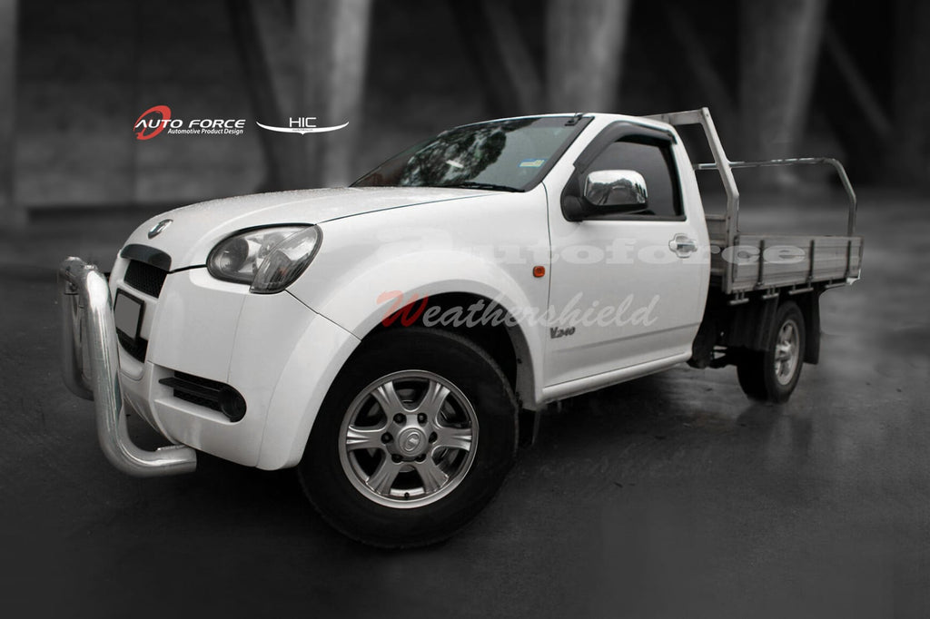 Installed View - Great Wall V200 V240 Single Cab Ute (2009-2014): Premium Window Visors