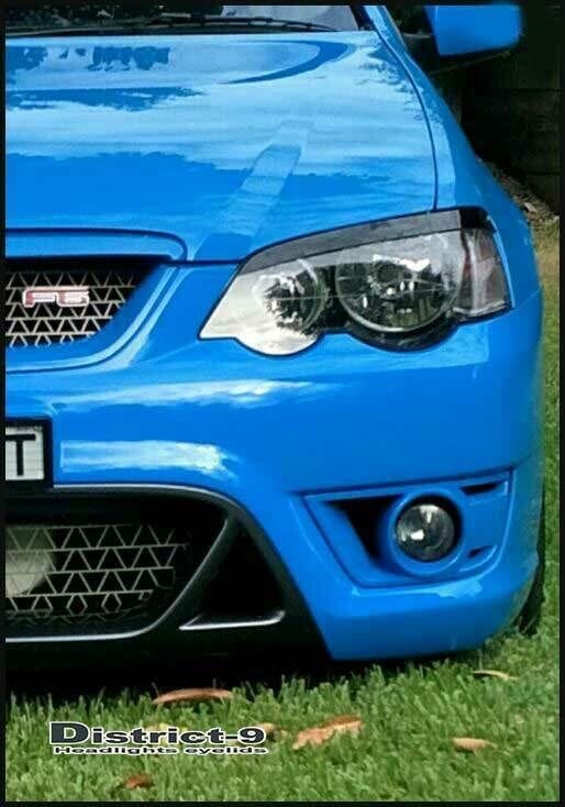 Installed View - Ford Falcon BA BF FPV: Premium Headlight Eyelids