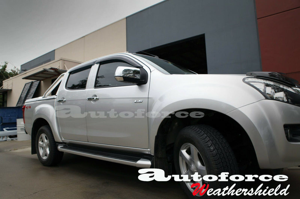 Installed View - Holden Colorado 5 Door Ute (2012-2020): Premium Window Visors