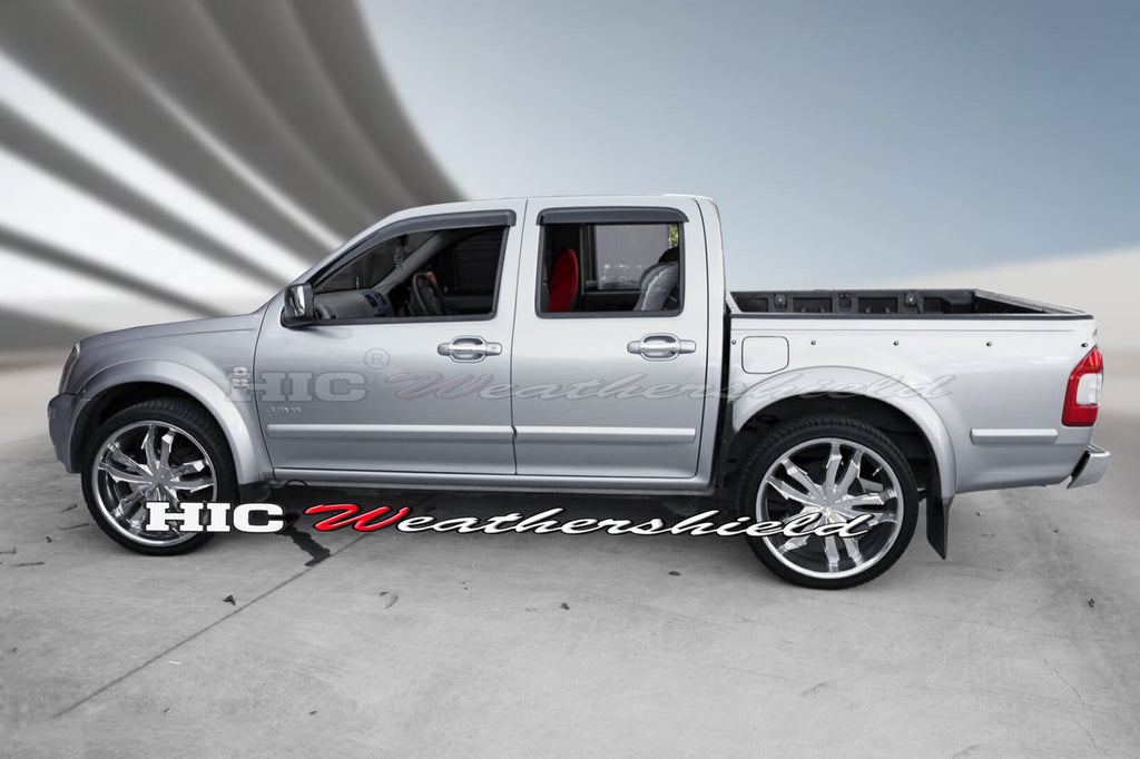 Installed View - Holden Colorado RC Crew Cab Ute (2008-2012): Premium Window Visors