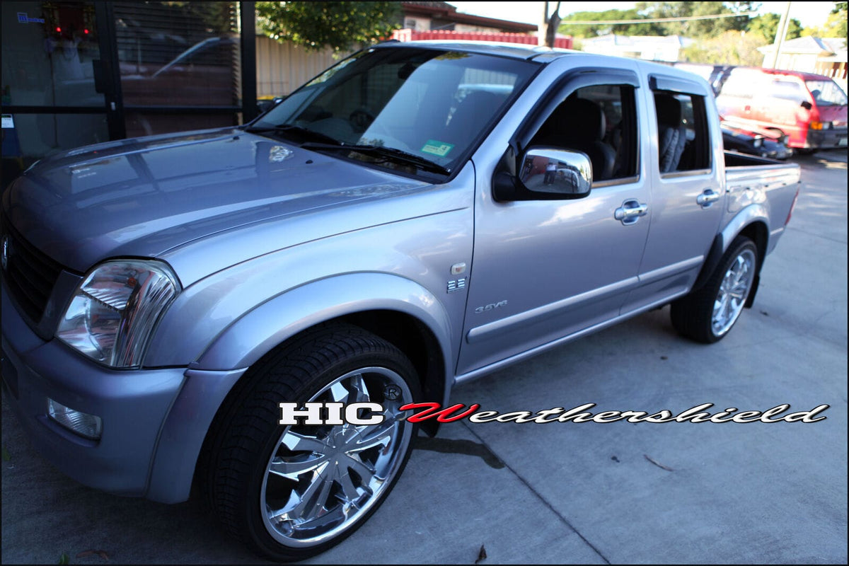 Installed View - Holden Colorado RC Crew Cab Ute (2008-2012): Premium Window Visors