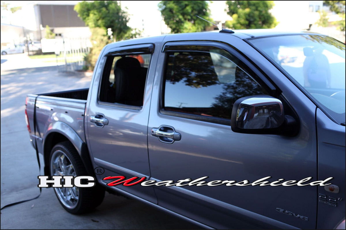 Installed View - Holden Colorado RC Crew Cab Ute (2008-2012): Premium Window Visors