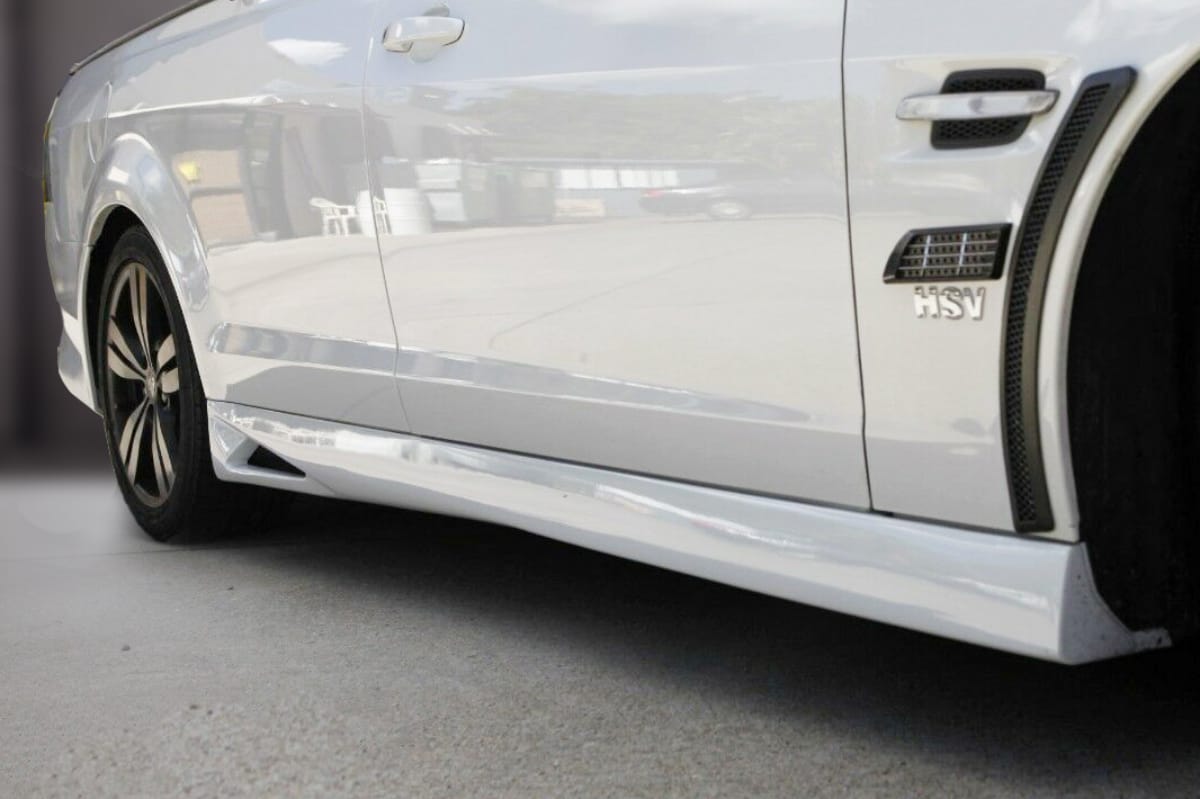 Installed View - Holden Commodore VE VF Ute: Vent Style Side Skirts