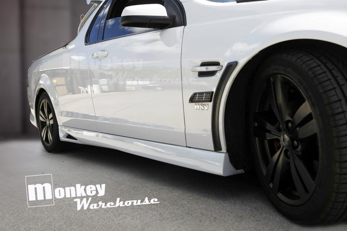 Installed View - Holden Commodore VE VF Ute: Vent Style Side Skirts