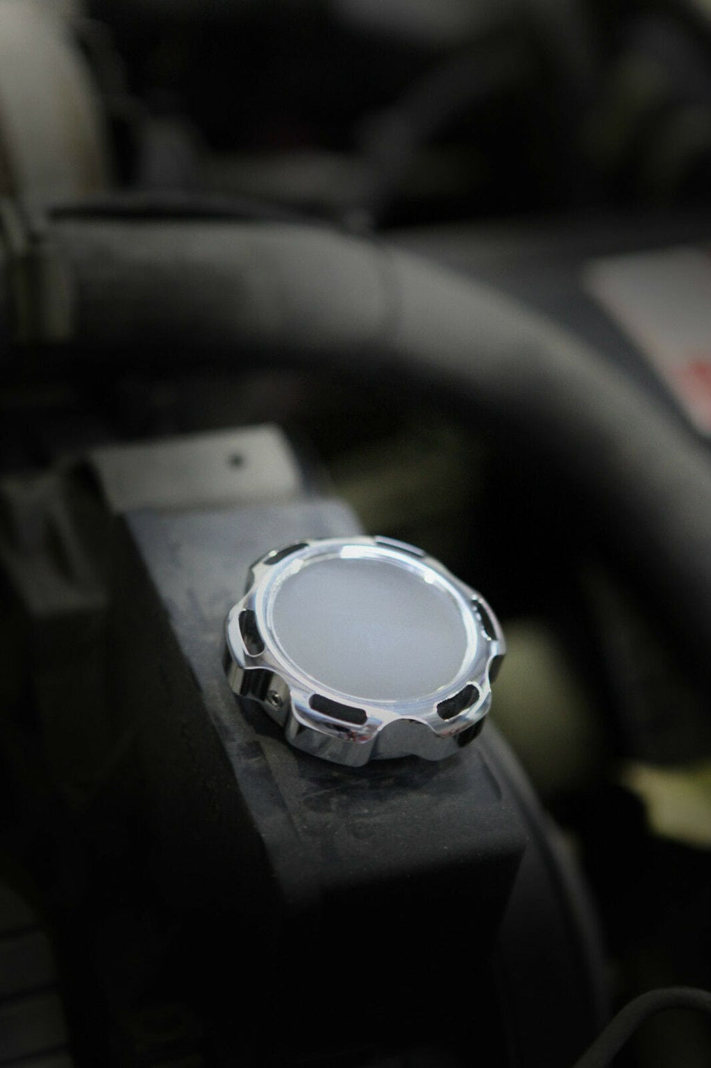 Installed View - Holden Commodore VN VP VR VS: Billet Power Steering Cap Cover (V6 Models)