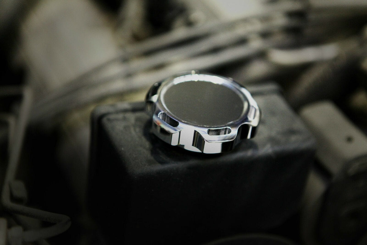Installed View - Holden Commodore VN VP VR VS: Billet Power Steering Cap Cover (V6 Models)