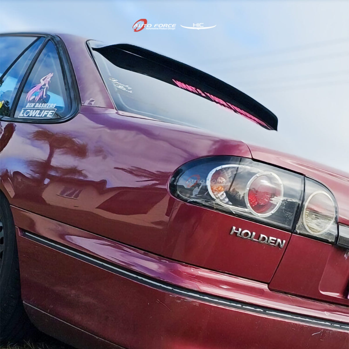 Installed View - Holden Commodore VN VP VR VS Sedan (1988-1997): Premium Roof Spoiler