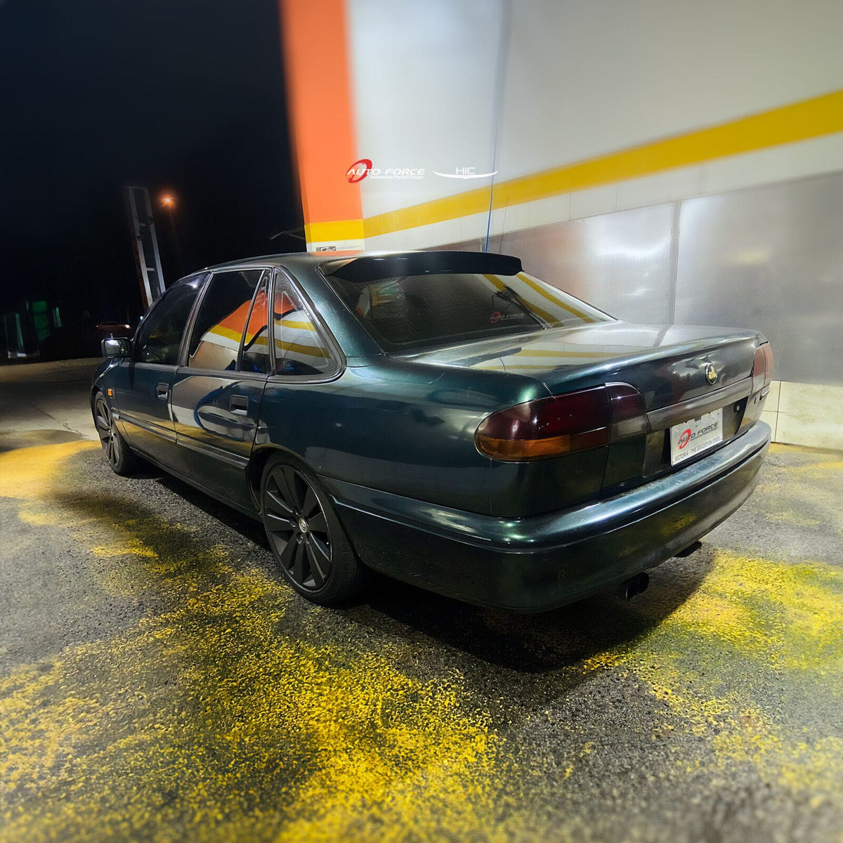 Installed View - Holden Commodore VN VP VR VS Sedan (1988-1997): Premium Roof Spoiler