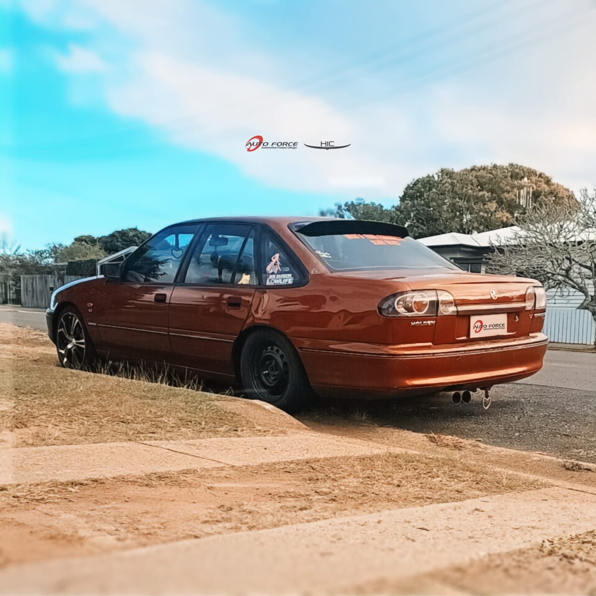Installed View - Holden Commodore VN VP VR VS Sedan (1988-1997): Premium Roof Spoiler
