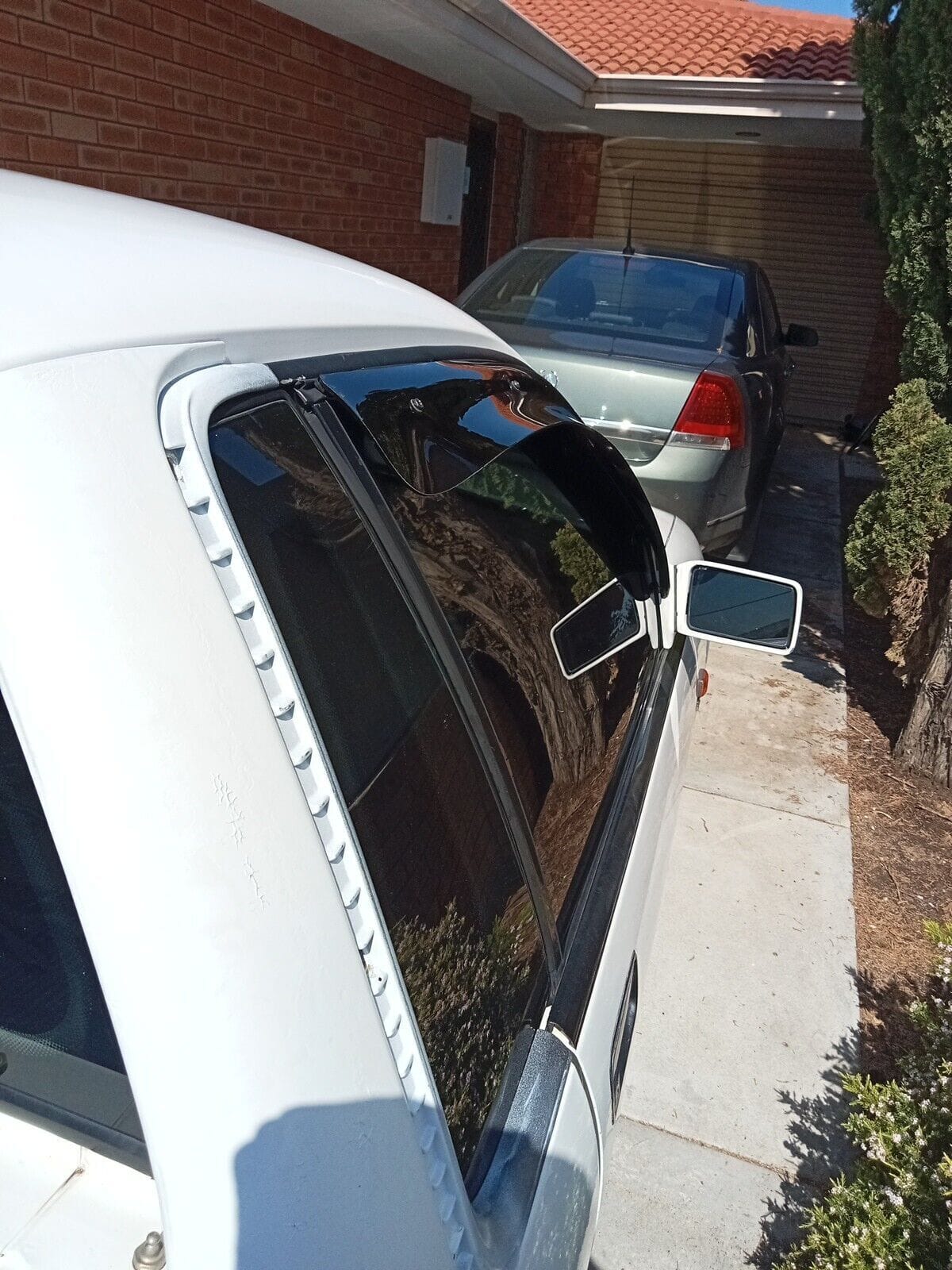 Installed View - Holden Commodore VN VP VR VS Sedan (1988-1997): Premium Window Visors (Front Only)