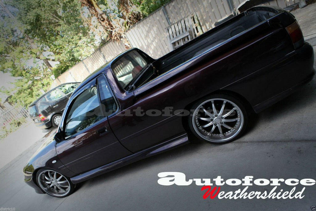 Installed View - Holden Commodore VN VP VR VS Sedan (1988-1997): Premium Window Visors (Front Only)