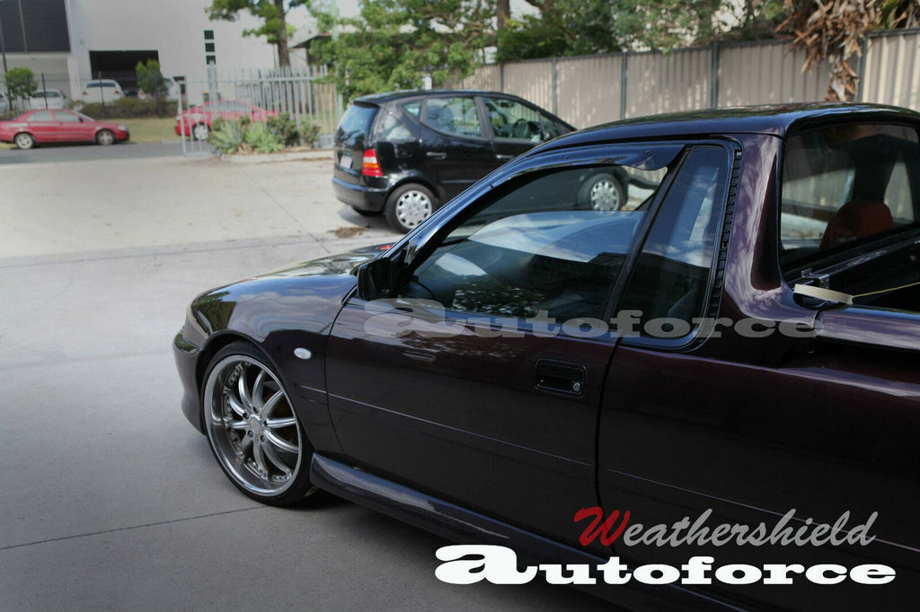 Installed View - Holden Commodore VN VP VR VS Sedan (1988-1997): Premium Window Visors (Front Only)