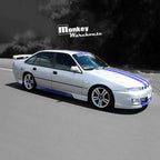 Installed View - Holden Commodore VR VS Sedan: VX Style Conversion Side Skirts