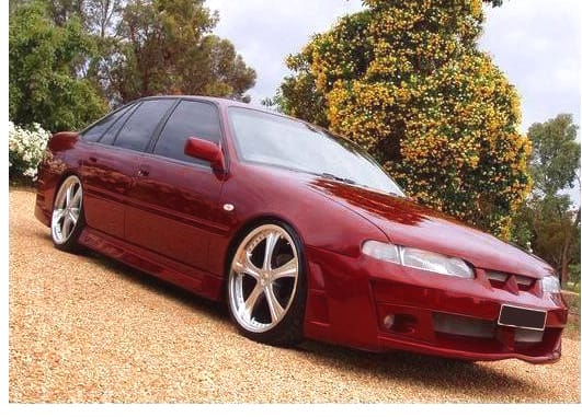 Installed View - Holden Commodore VR VS Sedan: VY VZ Style Conversion Side Skirts