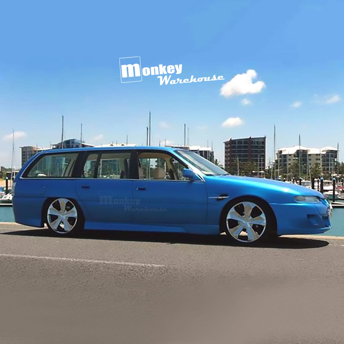Installed View - Holden Commodore VR VS Wagon: VX Style Conversion Side Skirts