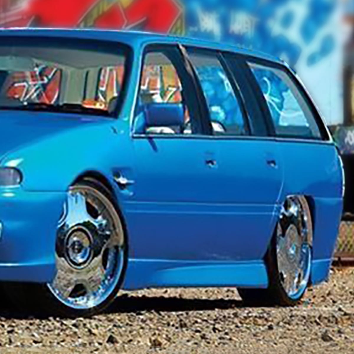Installed View - Holden Commodore VR VS Wagon: VX Style Conversion Side Skirts