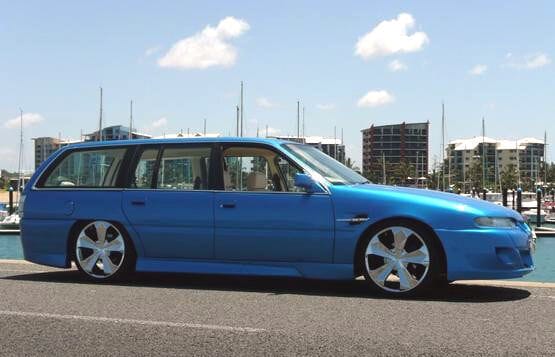 Installed View - Holden Commodore VR VS Wagon: VX Style Conversion Side Skirts