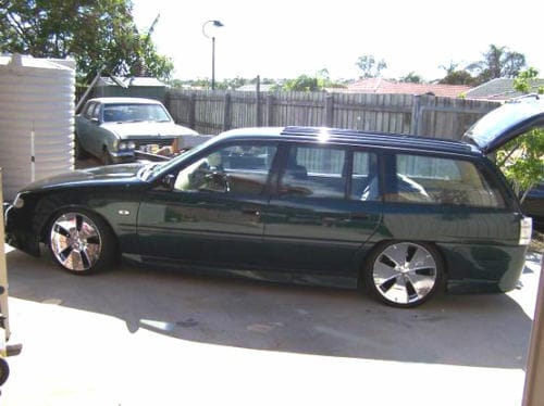 Installed View - Holden Commodore VR VS Wagon: VY Style Conversion Side Skirts