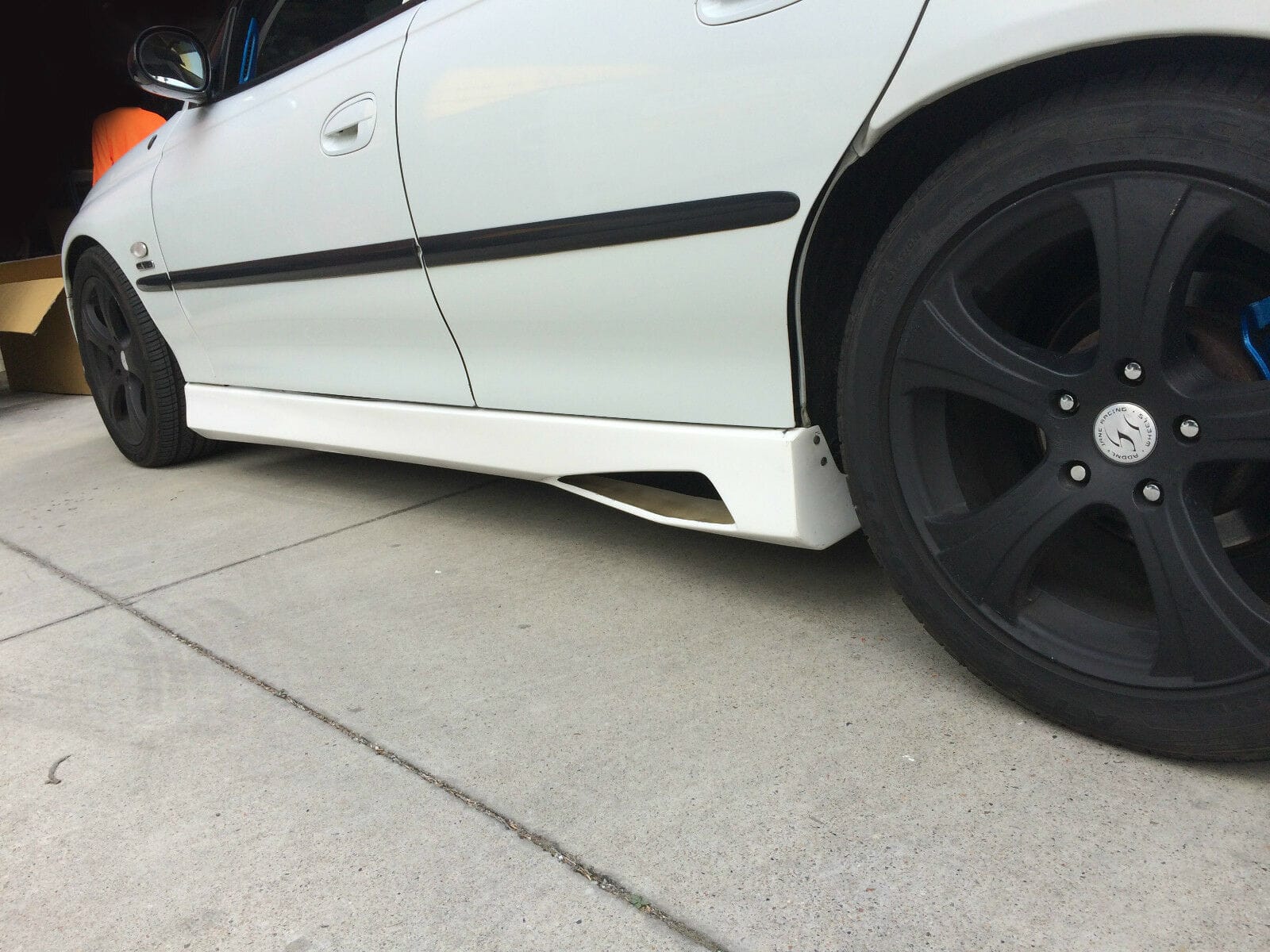 Installed View - Holden Commodore VT VX VY VZ Sedan: VE Style Side Skirts