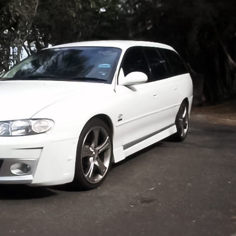 Installed View - Holden Commodore VT VX Wagon: VY Style Conversion Side Skirts