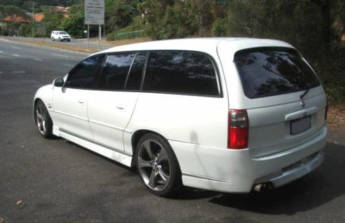 Installed View - Holden Commodore VT VX Wagon: VY Style Conversion Side Skirts