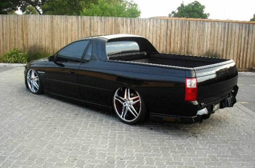 Installed View - Holden Commodore VU VX Ute: VY Style Conversion Side Skirts